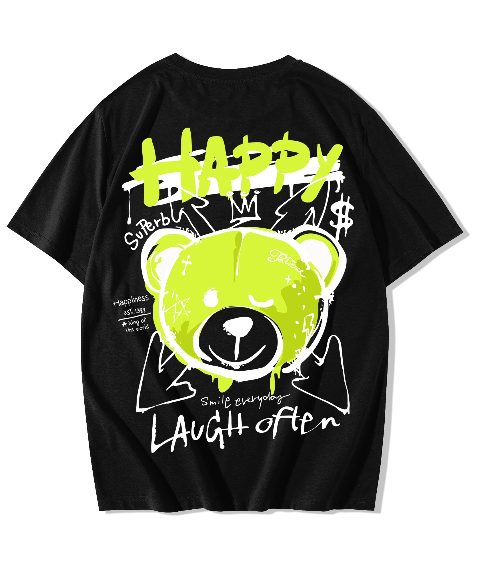 Happy Bear Printed Oversized T-Shirt